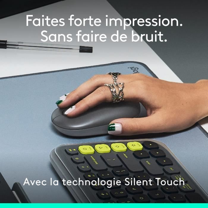 Mouse - Wireless - Logitech - Pop Mouse - Graphite