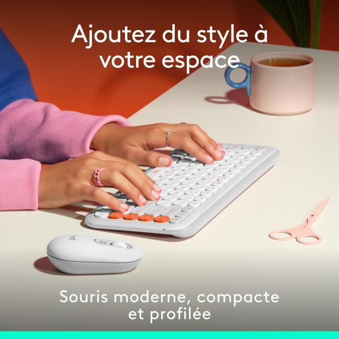 Mouse - Wireless - Logitech - Pop Mouse - Off-white