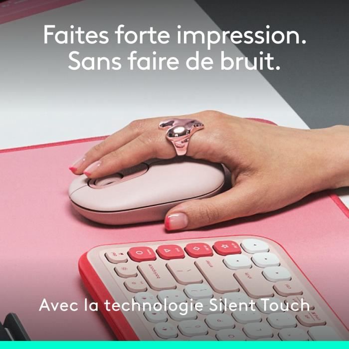 Mouse - Wireless - Logitech - Pop Mouse - Pink