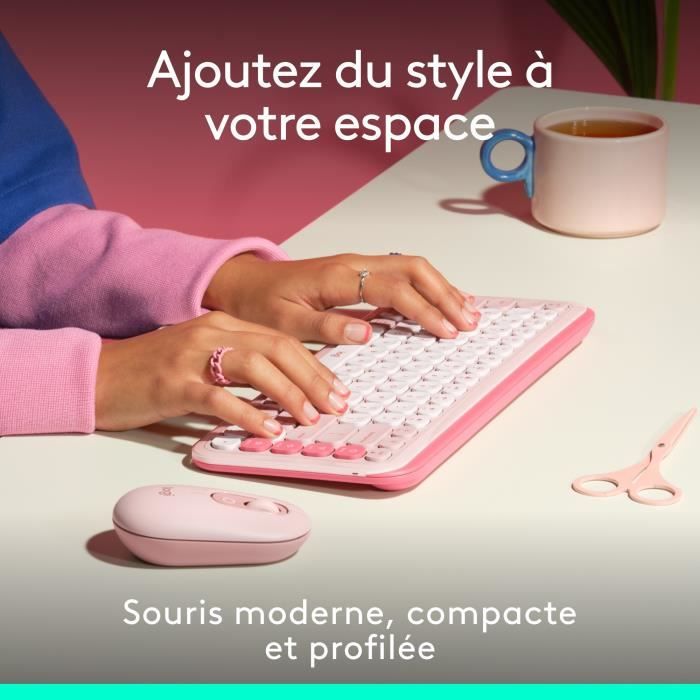 Mouse - Wireless - Logitech - Pop Mouse - Pink