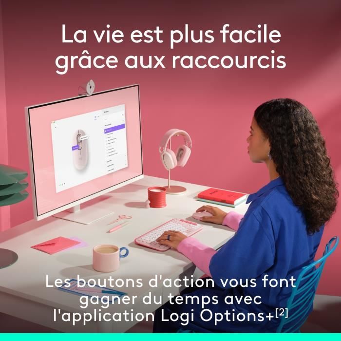 Mouse - Wireless - Logitech - Pop Mouse - Pink