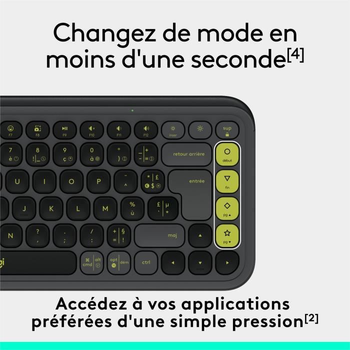 Keyboard - Wireless - Logitech - Pop Icon Keys - AZERTY - Graphite