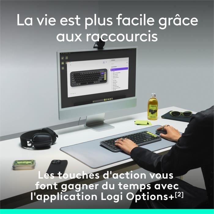 Keyboard - Wireless - Logitech - Pop Icon Keys - AZERTY - Graphite