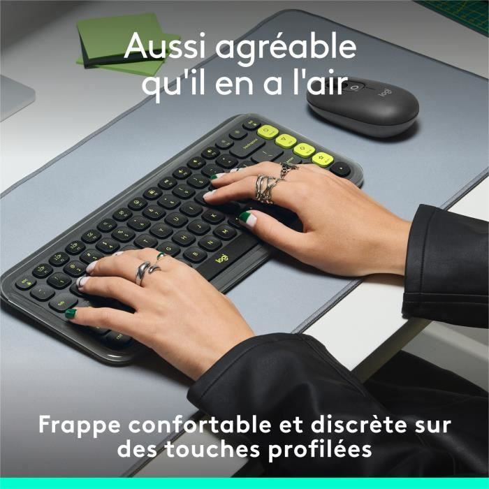 Keyboard - Wireless - Logitech - Pop Icon Keys - AZERTY - Graphite