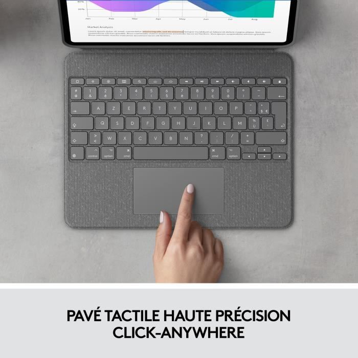 Keyboard and case - Tablet - Logitech - COMBO TOUCH IPAD AIR PRO 12.9 - APPLE