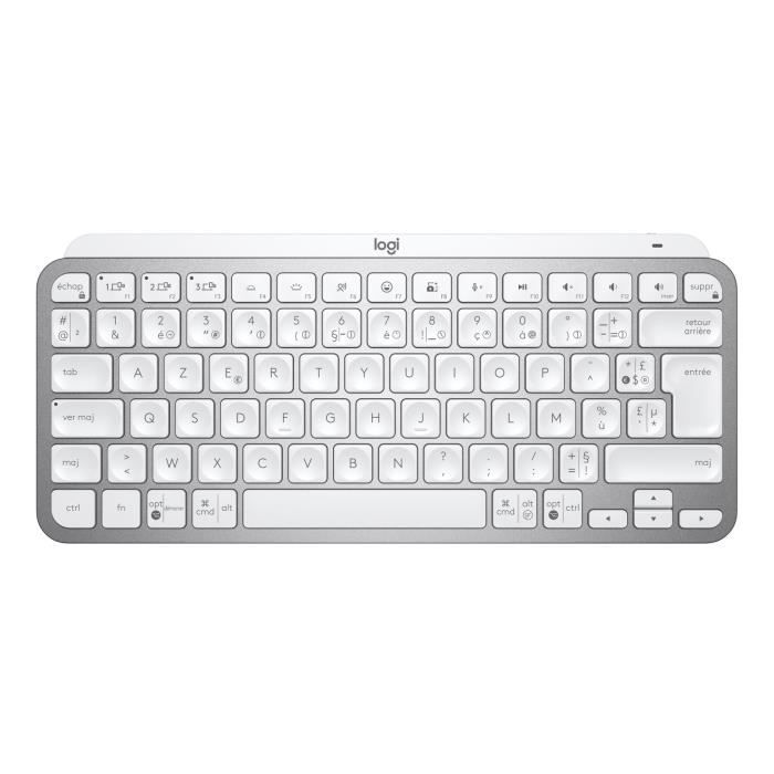 Logitech Wireless Keyboard - MX Keys Mini - PALE GRAY - Compact, Bluetooth, Backlit for MAC, iOS, Windows, Linux, Android