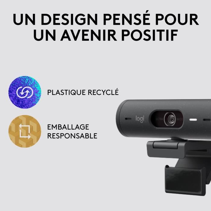 Logitech - Brio 500 HD webcam with Auto Expo - Graphite