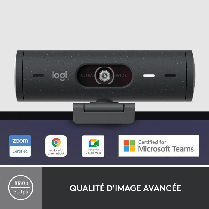Logitech - Brio 500 HD webcam with Auto Expo - Graphite
