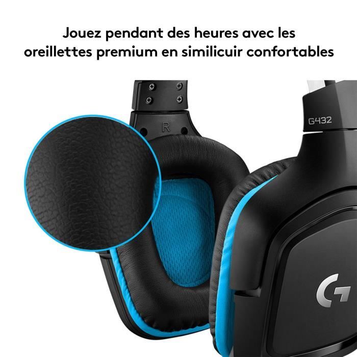 LOGITECH G432 Wired Gaming Headset with 7.1 surround sound
