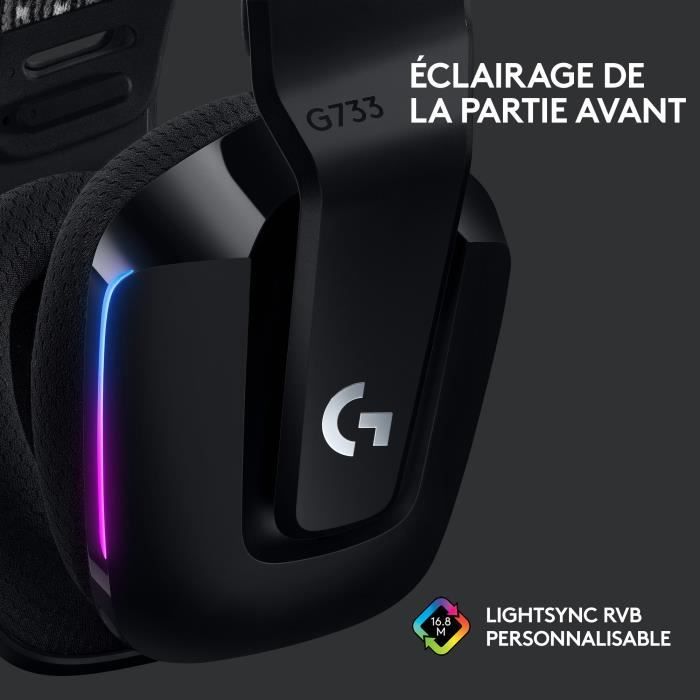 Gaming Headphones - Wireless - LOGITECH G - G733 LIGHTSPEED - Black