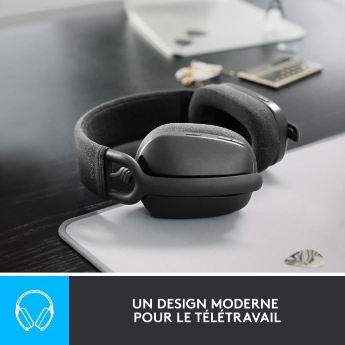 Logitech - Lightweight Wireless Listening Helmet with background micro anti -noise - Vibe 100 - Graphite area