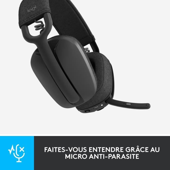 Logitech - Lightweight Wireless Listening Helmet with background micro anti -noise - Vibe 100 - Graphite area