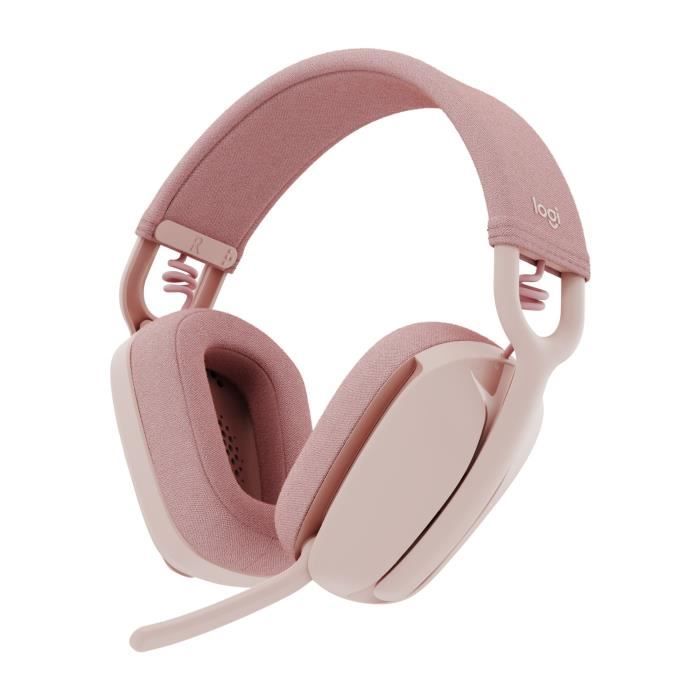 Logitech - Lightweight Wireless Listening Helmet with background micro anti -noise - Vibe 100 - Rose zone - pink