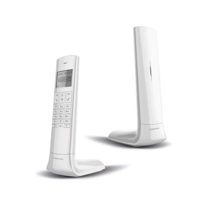 Logicom Luxia 150 Solo Cordless Telephone Answering Machine White Gray