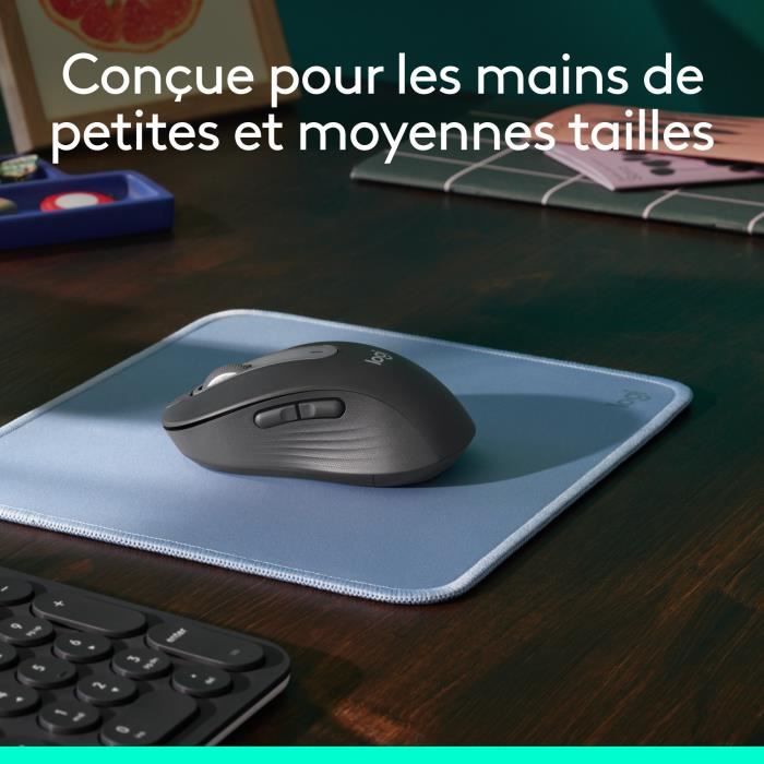 Logitech Signature M650 Wireless Mouse - Silent, Bluetooth, Programmable Buttons - Graphite