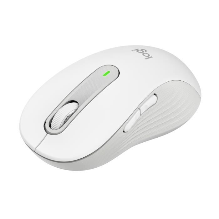 Logitech Signature M650 L Wireless Mouse - Silent Large Size, Bluetooth, Programmable Buttons - White