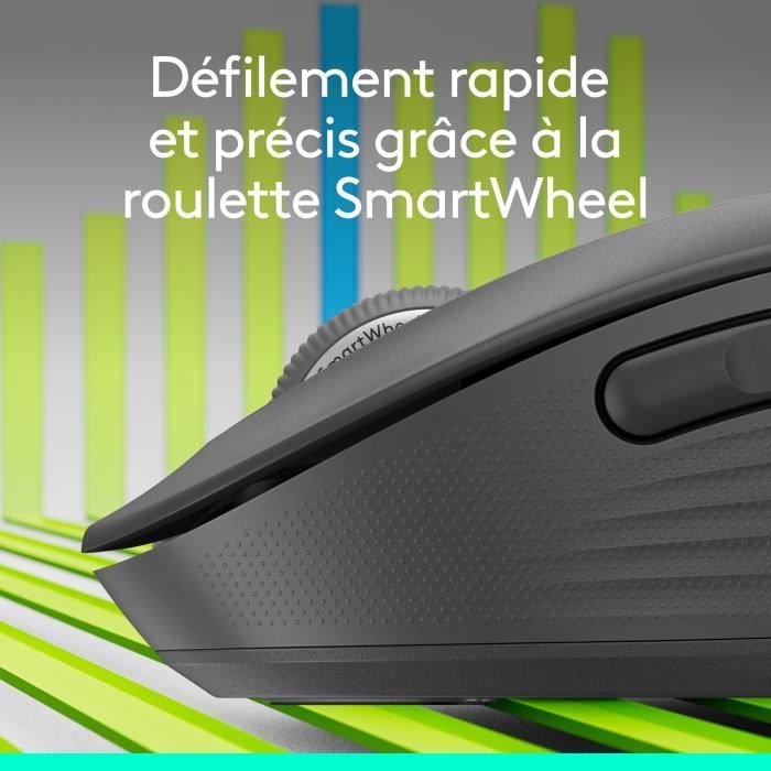 Logitech Signature M650 L Wireless Mouse - Quiet Large Size, Bluetooth, Programmable Buttons - Graphite