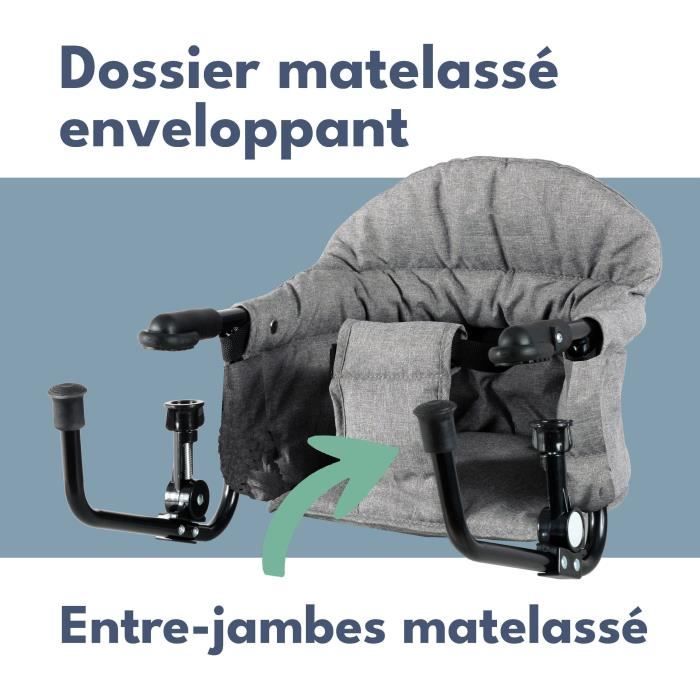 BAMBISOL booster table seat - Comfort backrest - Removable and machine washable cover - Multi-point fixing