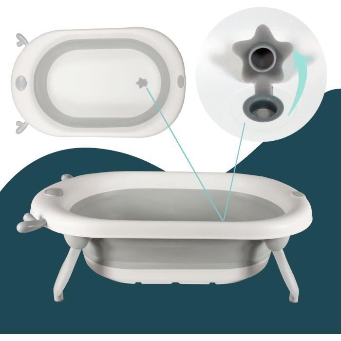 Folding bathtub - 23x80x49 cm - Grey white - LOOPING