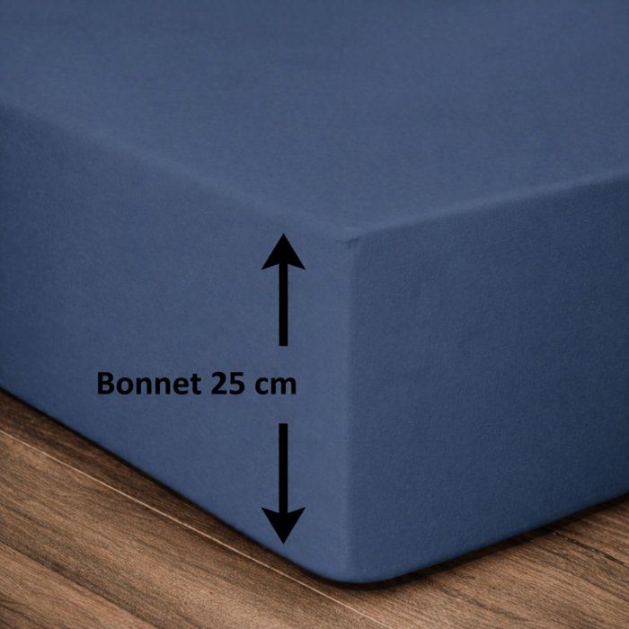 Lovely Home Draw Cover - 90 x 190 + 25 cm - 100% Cotton - Blue