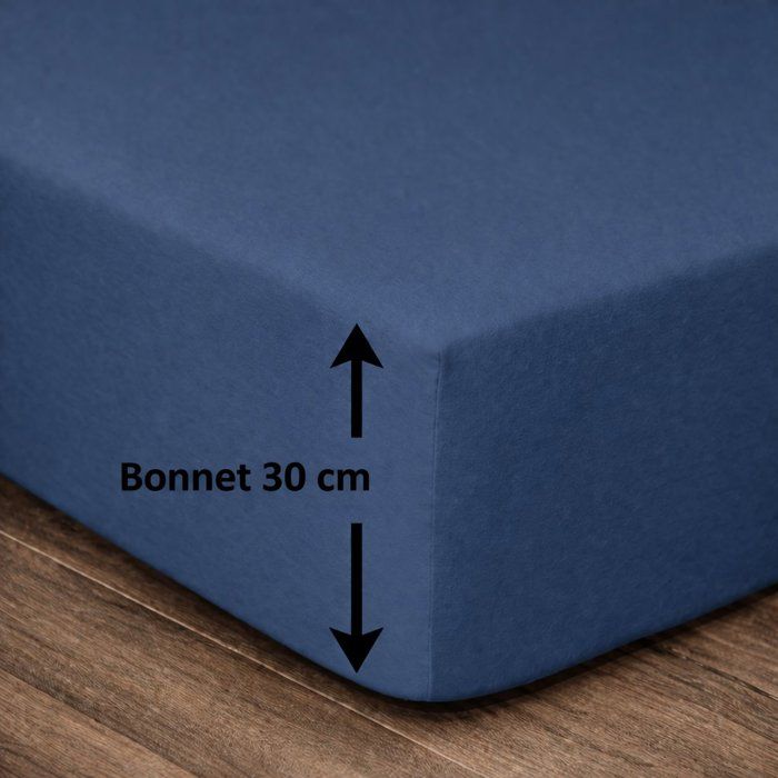 Lovely Home Drap Cover - 180 x 200 + 30 cm - 100% Cotton - Blue