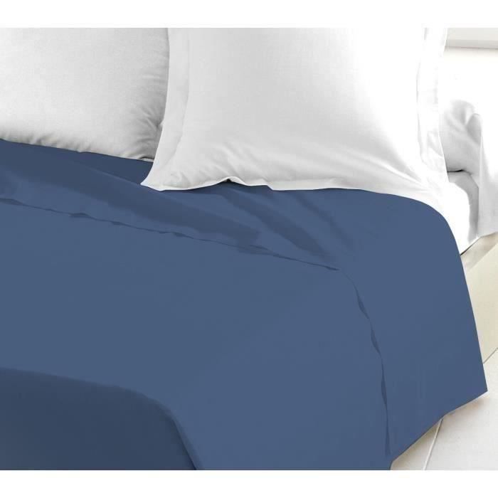 LOVELY HOME Flat sheet - 180 x 290 cm - 100% cotton - Blue