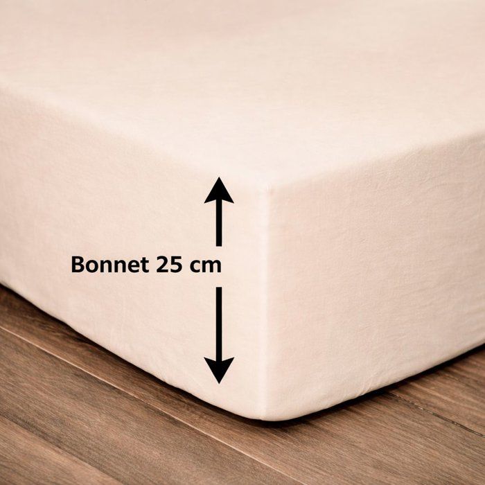 Fitted sheet - 100% cotton - 90 x 190 + Hat 25 cm - LOVELY HOME