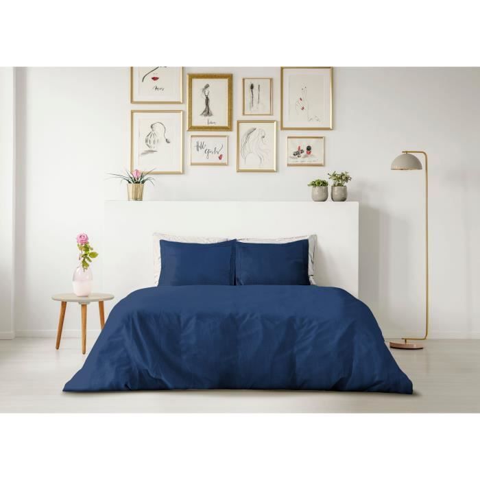 LOVELY HOME DUVET SET - 240x260 cm - 100% COTTON - BLUE