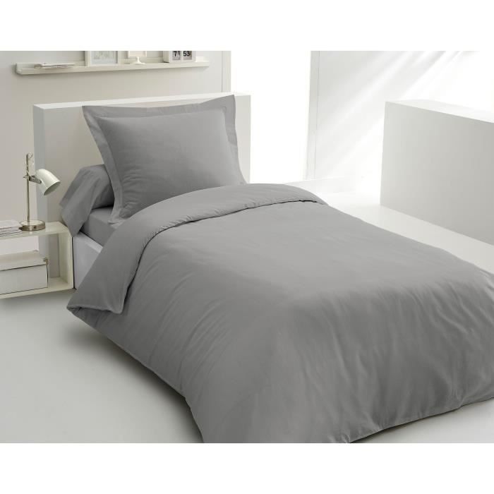 LOVELY HOME DUVET SET - 140x200 cm - 100% COTTON - LIGHT GRAY
