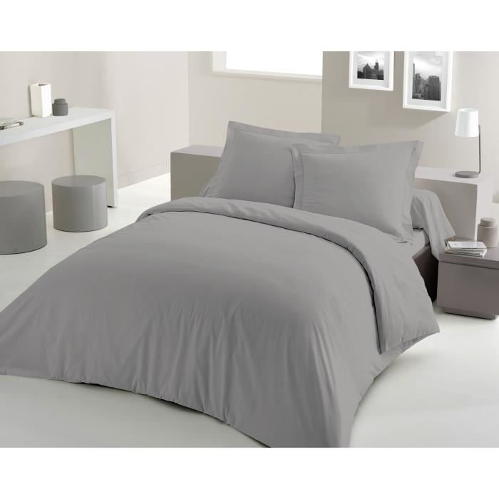 LOVELY HOME DUVET SET - 240x260 cm - 100% COTTON - LIGHT GRAY