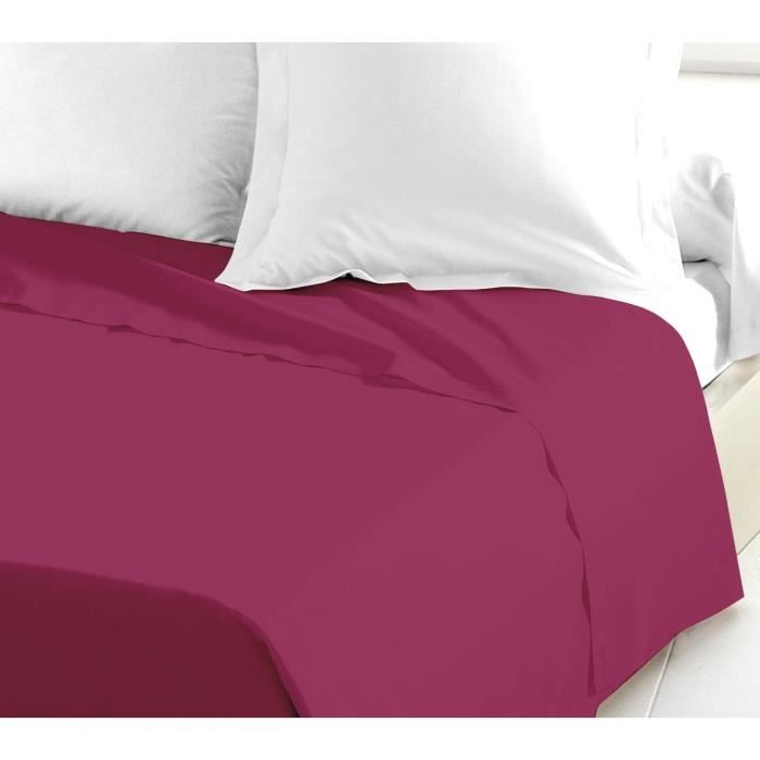 LOVELY HOME Flat Sheet 100% cotton 180x290 cm - 1 person - Fuchsia
