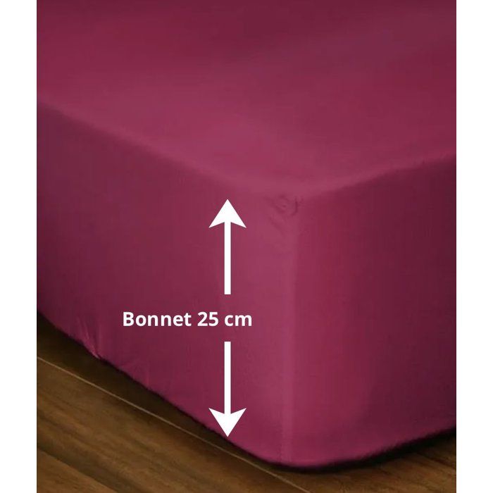 Fitted sheet - LOVELY HOME - LH71615 - 160x200+25 cm - Fuchsia