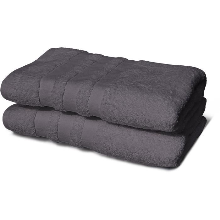 Set of 2 towels - LOVELY HOME - 2 Shower sheets 70 x 140 cm - Anthracite gray