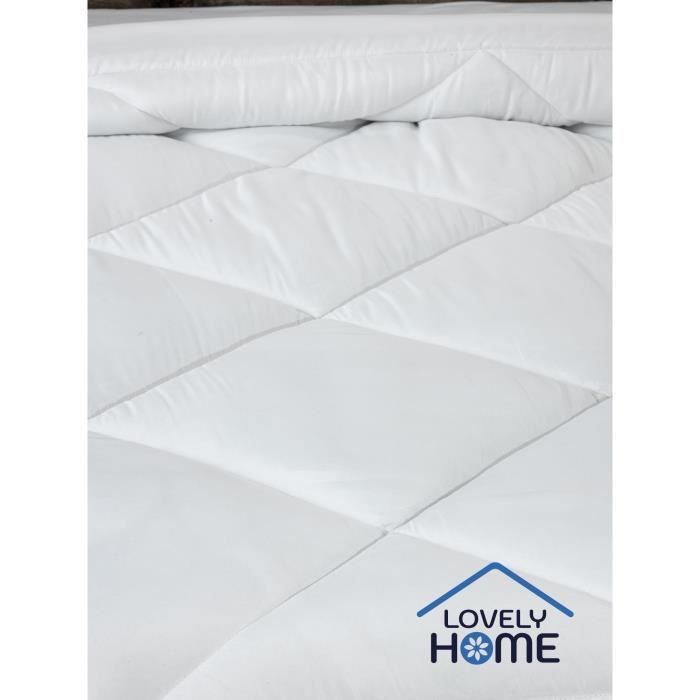 Duvet 240 x 260 cm - LOVELY HOME - Lightweight - 280 g/m² - Anti-dust mite - 2 people - White