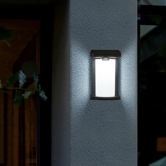 Set of 2 solar projectors - LUMISKY - LUSTY - H18 cm - Wall light with motion detector - white LED
