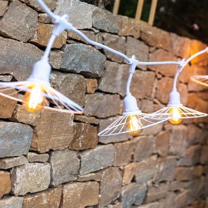 Outdoor light garland - LUMISKY - CHIC WHITE LIGHT - 6 m - 10 filament bulbs - E27 - warm white LED