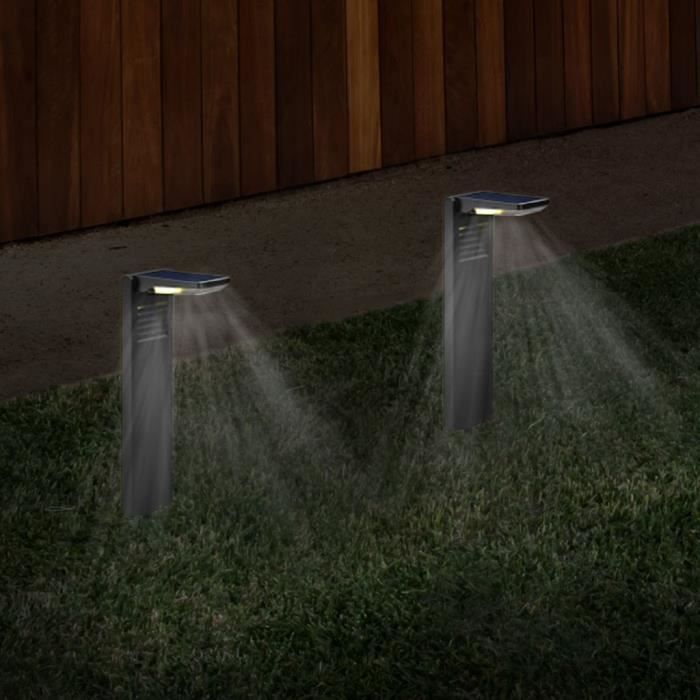 Set of 2 solar beacons to plant - LUMISKY - OSTRY - H41 cm - cold white LED