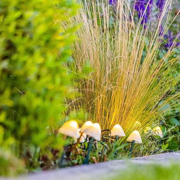 10 mini solar light mushrooms to stick - LUMISKY - CHAMPY - 3.8 m - Path marking - Warm white LED