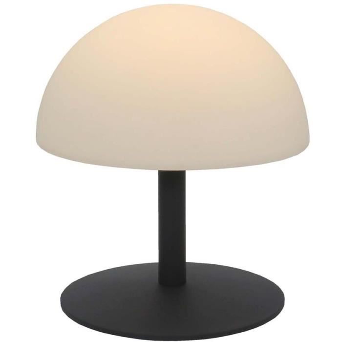 Cordless table lamp - LUMISKY - NEPTUNE ROCK - H20 cm - Steel base - Grey - Warm white and white LED
