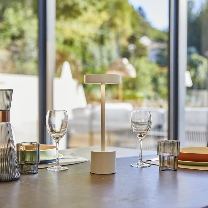 Wireless table lamp - LUMISKY - ROBY WHITE - H30 cm - Touch aluminum - Matt white - LED