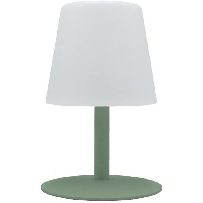 Cordless table lamp - LUMISKY - STANDY MINI Olive - H25 cm - Olive green steel base - Warm white and white LED