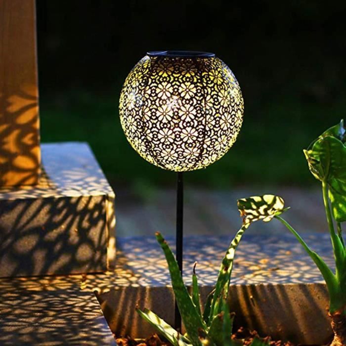 Set of 2 solar beacons to plant - LUMISKY - AGADIR - H45 cm - Oriental style - Warm white LED