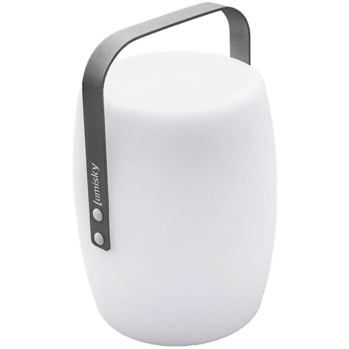 Cordless lantern - LUMISKY - LUCY ROCK - H31 cm - Aluminum handle - Warm white and dimmable white LED