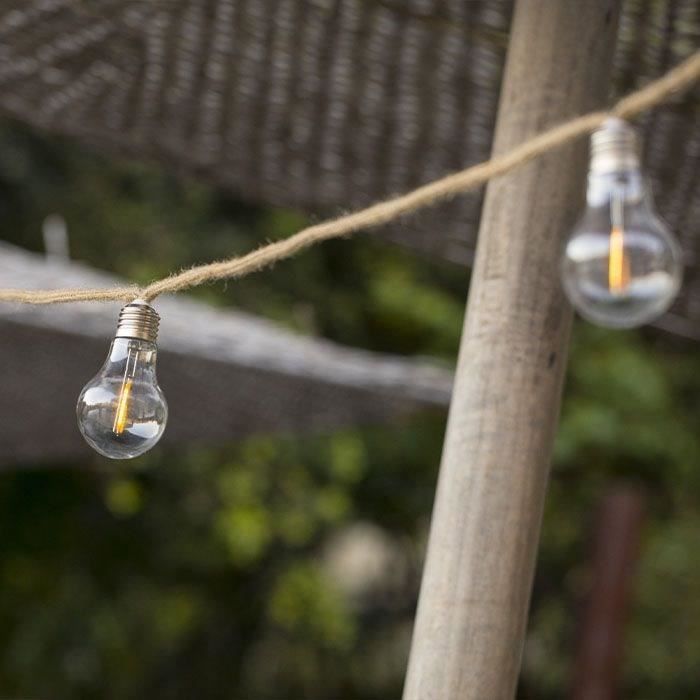 Solar light garland - LUMISKY - FANTASY CORD SOLAR - 7.50 m - Rope 10 transparent bulbs - Warm white LED