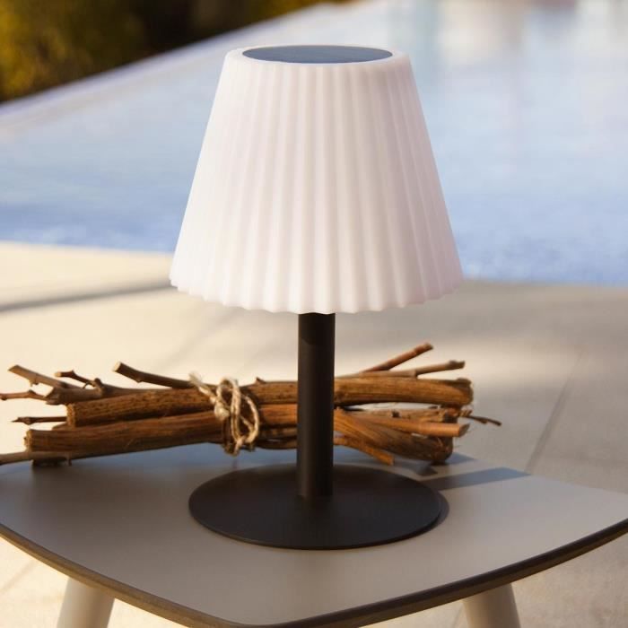 2 in 1 solar table lamp to plant or place - LUMISKY - BOUFFANT - H62 cm - Dimmable white LED