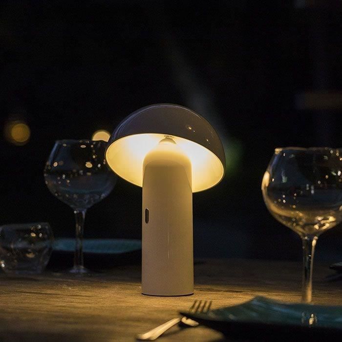 Cordless table lamp - LUMISKY - TOD WHITE - H28 cm - Adjustable head - Warm white LED