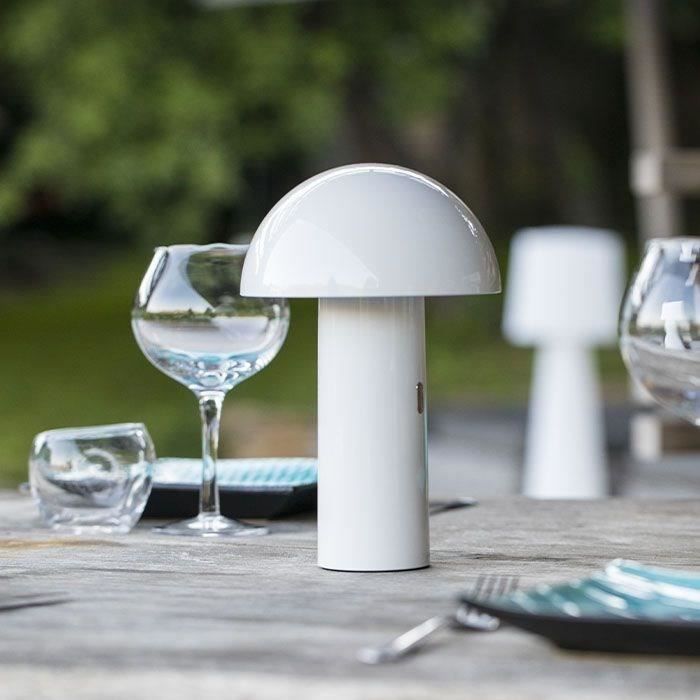 Cordless table lamp - LUMISKY - TOD WHITE - H28 cm - Adjustable head - Warm white LED