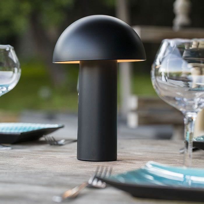 Cordless table lamp - LUMISKY - TOD BLACK - H28 cm - Adjustable head - Warm white LED