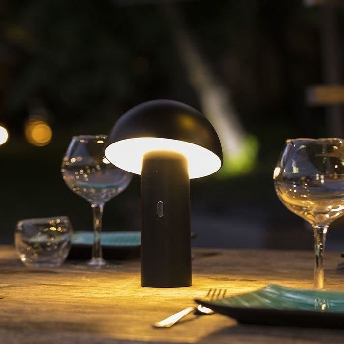 Cordless table lamp - LUMISKY - TOD BLACK - H28 cm - Adjustable head - Warm white LED