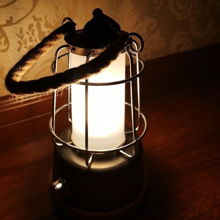 Cordless lantern - LUMISKY - WILDY - H23 cm - Rope handle - Warm white and dimmable LED